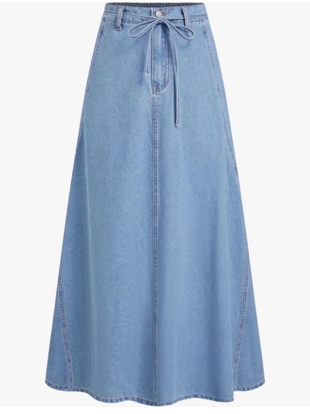 CIDER Light Blue Denim A-Line Maxi Skirt NEW LARGE - Picture 1 of 6